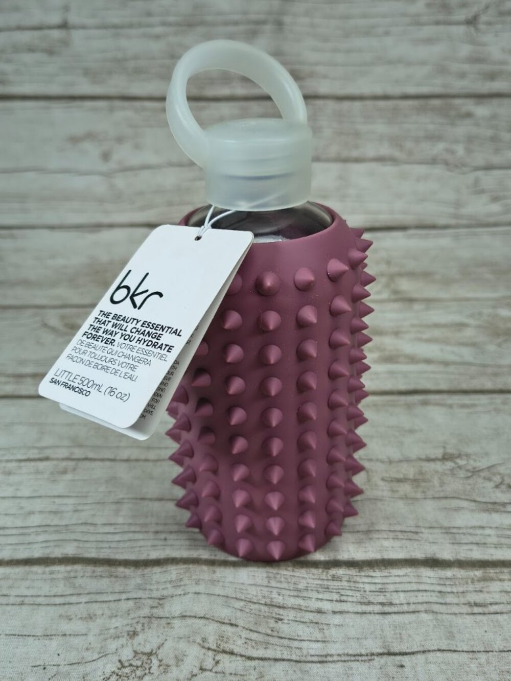 NWT bkr Spiked Muse Glass Water Bottle (500mL / 16 oz)
